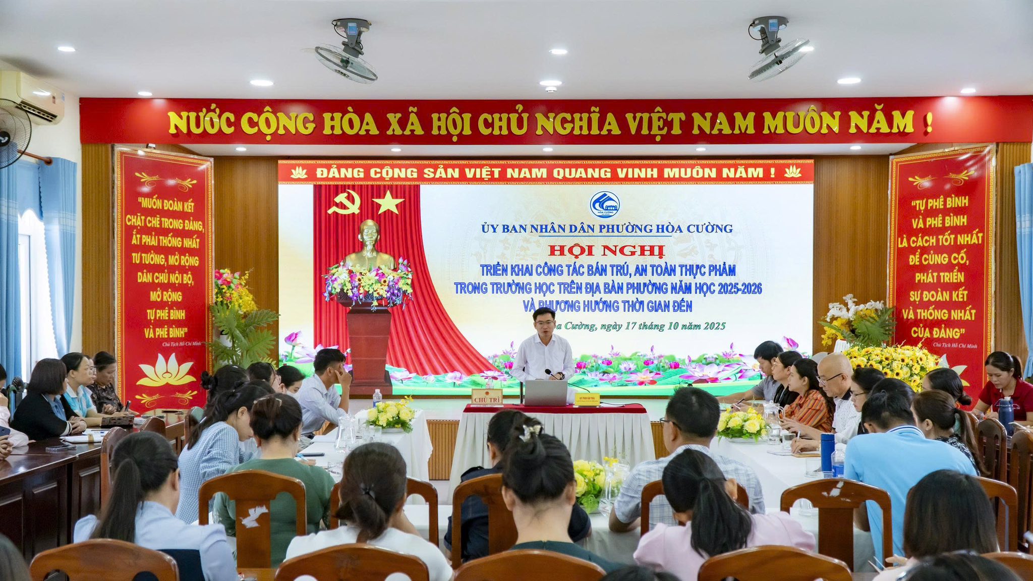 PHƯỜNG HÒA CƯỜNG TRIỂN KHAI CÔNG TÁC BÁN TRÚ, BẢO ĐẢM AN TOÀN THỰC PHẨM NĂM HỌC 2025-2026