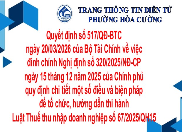 Ttriển khai Quyết định số 517/QĐ-BTC ngày 20/03/2026 của Bộ Tài Chính