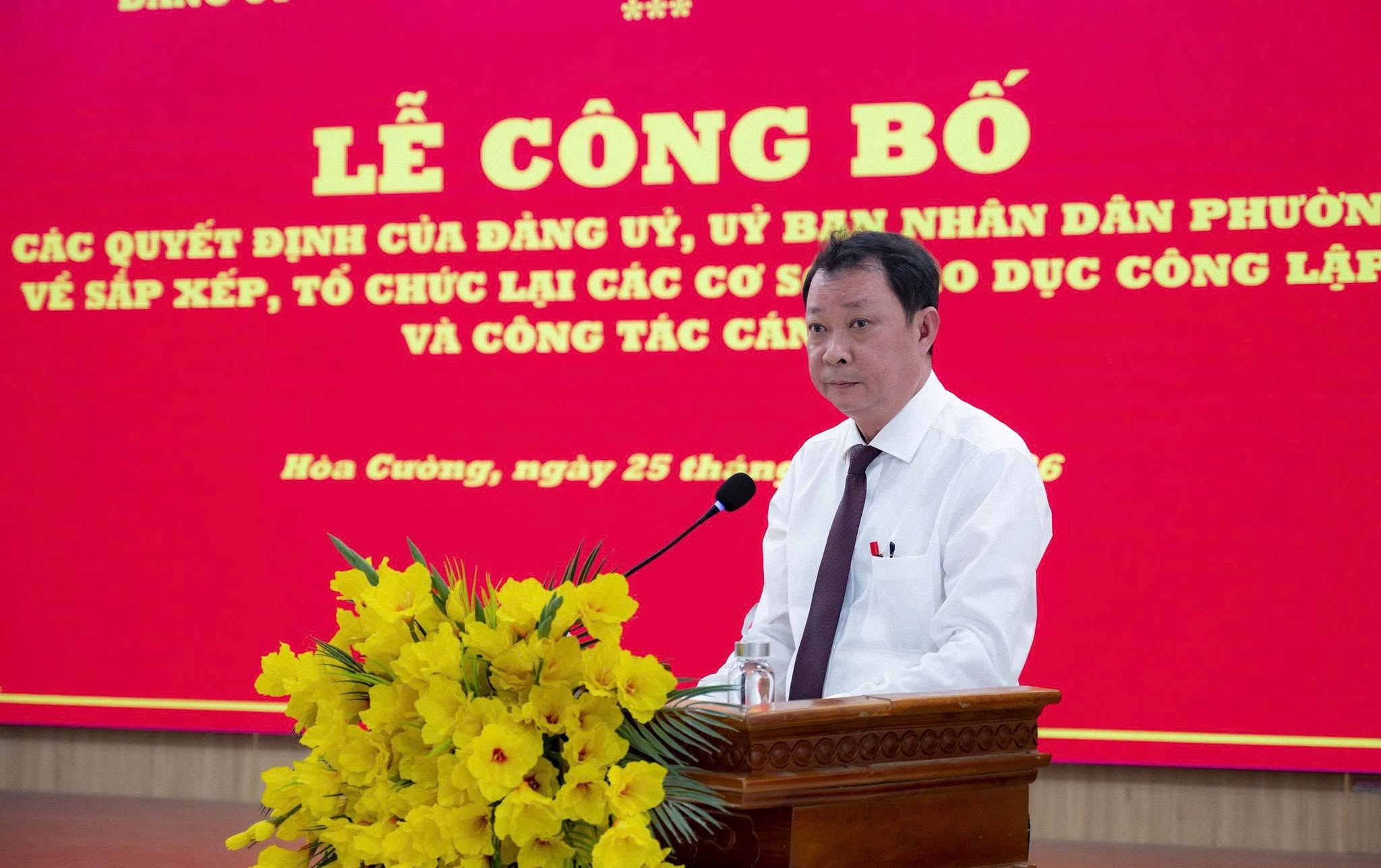HÒA CƯỜNG CÔNG BỐ QUYẾT ĐỊNH THÀNH LẬP, KIỆN TOÀN TỔ CHỨC CÁC TRƯỜNG CÔNG LẬP SAU SẮP XẾP