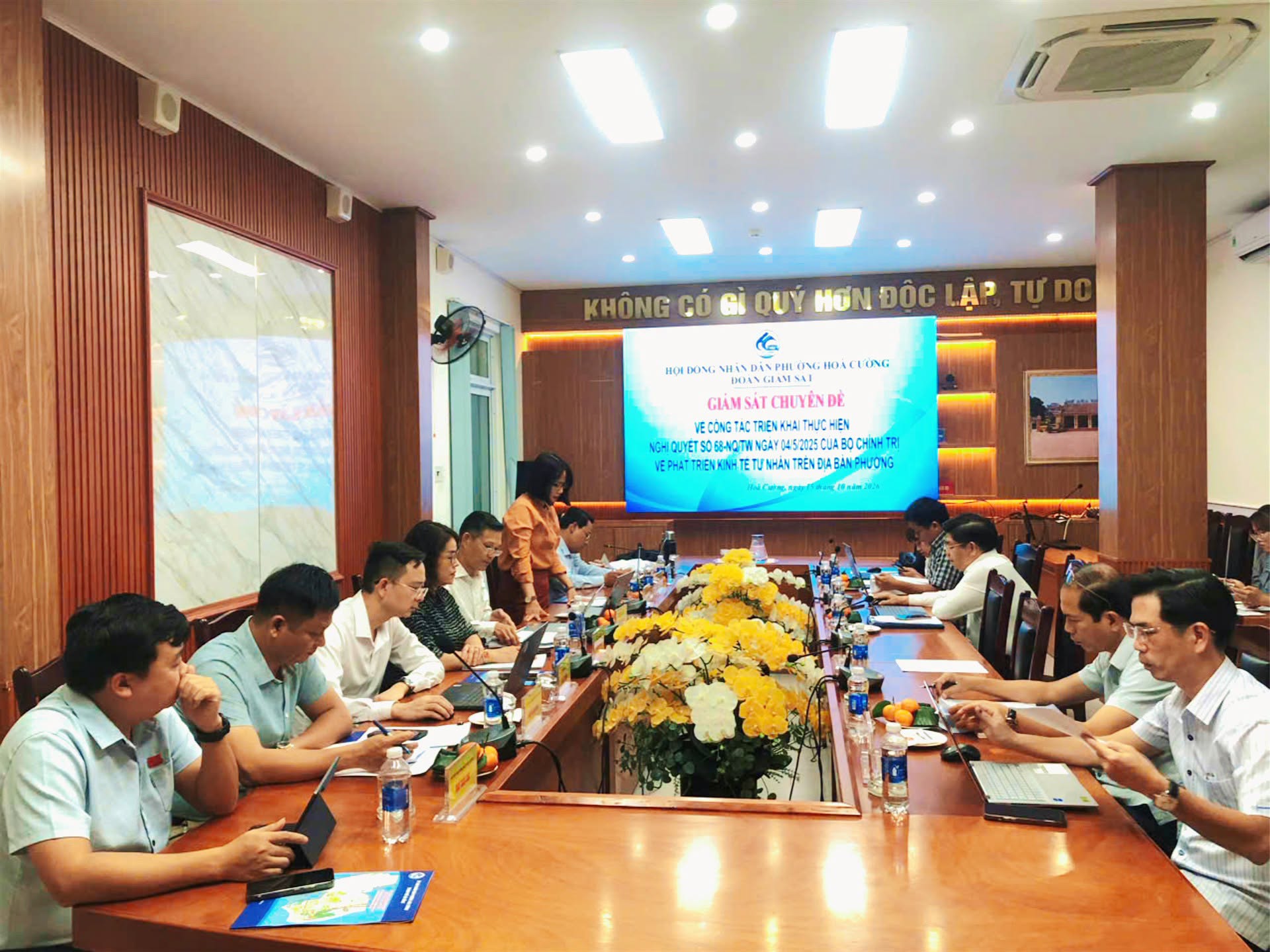 HĐND PHƯỜNG HÒA CƯỜNG GIÁM SÁT VIỆC TRIỂN KHAI THỰC HIỆN NGHỊ QUYẾT SỐ 68-NQ/TW CỦA BỘ CHÍNH TRỊ VỀ PHÁT TRIỂN KINH TẾ TƯ NHÂN TRÊN ĐỊA BÀN PHƯỜNG